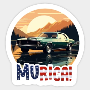 MURICA - Classic Cars iv Sticker